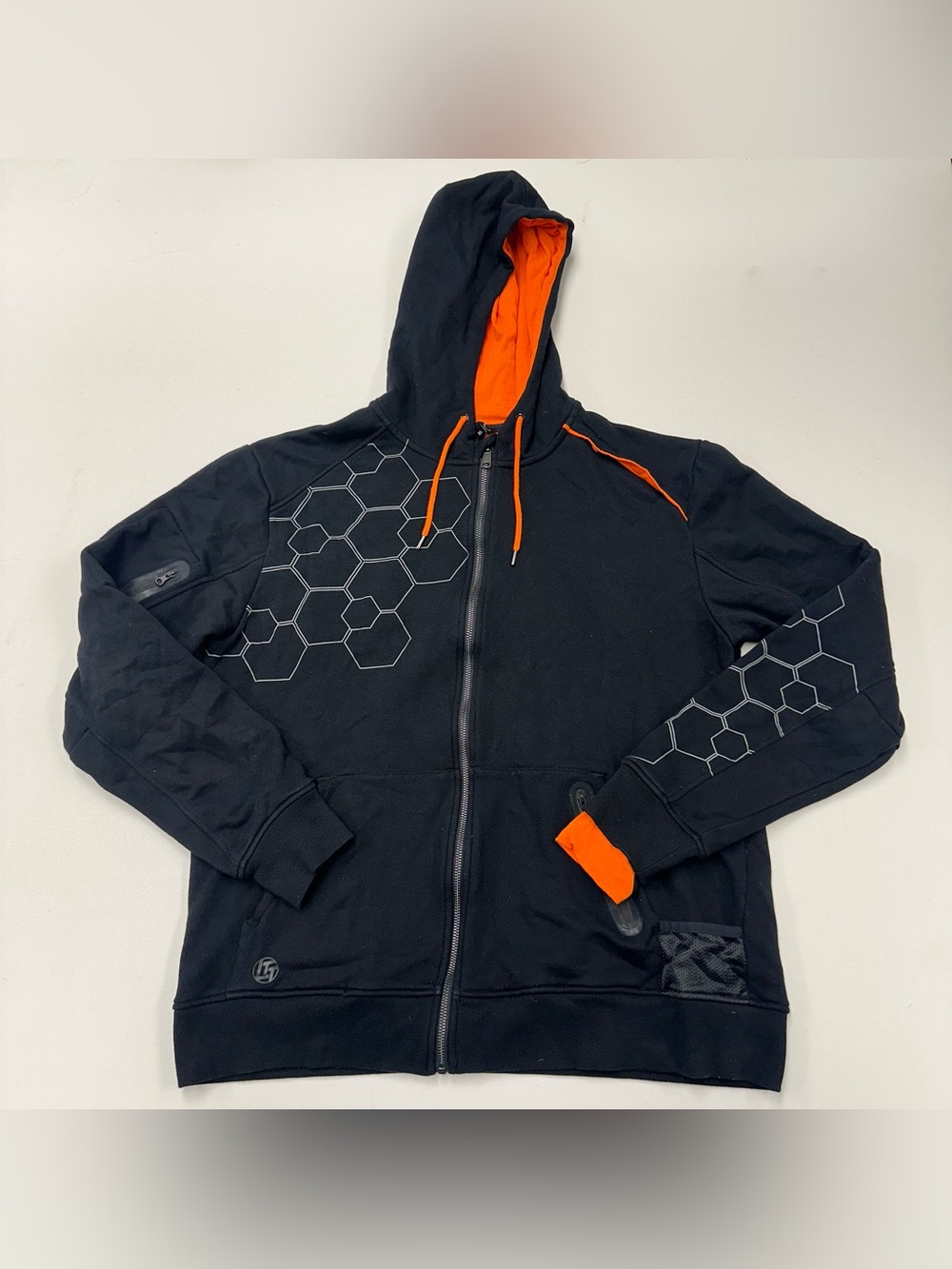 Linus Tech Tips Hoodie Mens XL Black Orange Full Zip Circuit Utility V2 Gamer